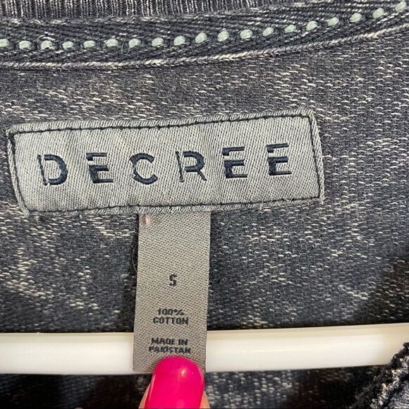 Decree Brand Mens Small Black Mineral‎ Wash Sweatshirt Size Small - Picture 7 of 9